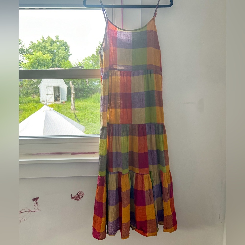 Beach lunch lounge linen blend midi dress